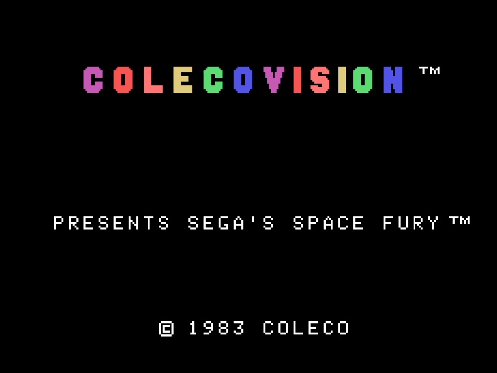 Title Screen of Space Fury for Colecovision